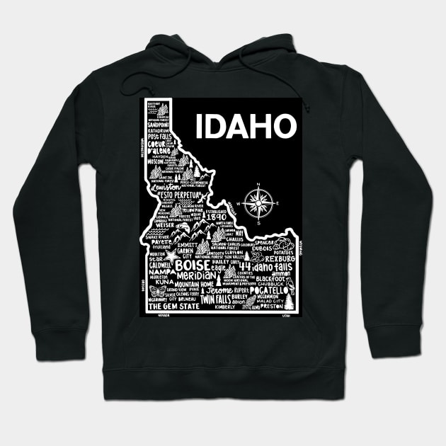 Idaho map Hoodie by fiberandgloss